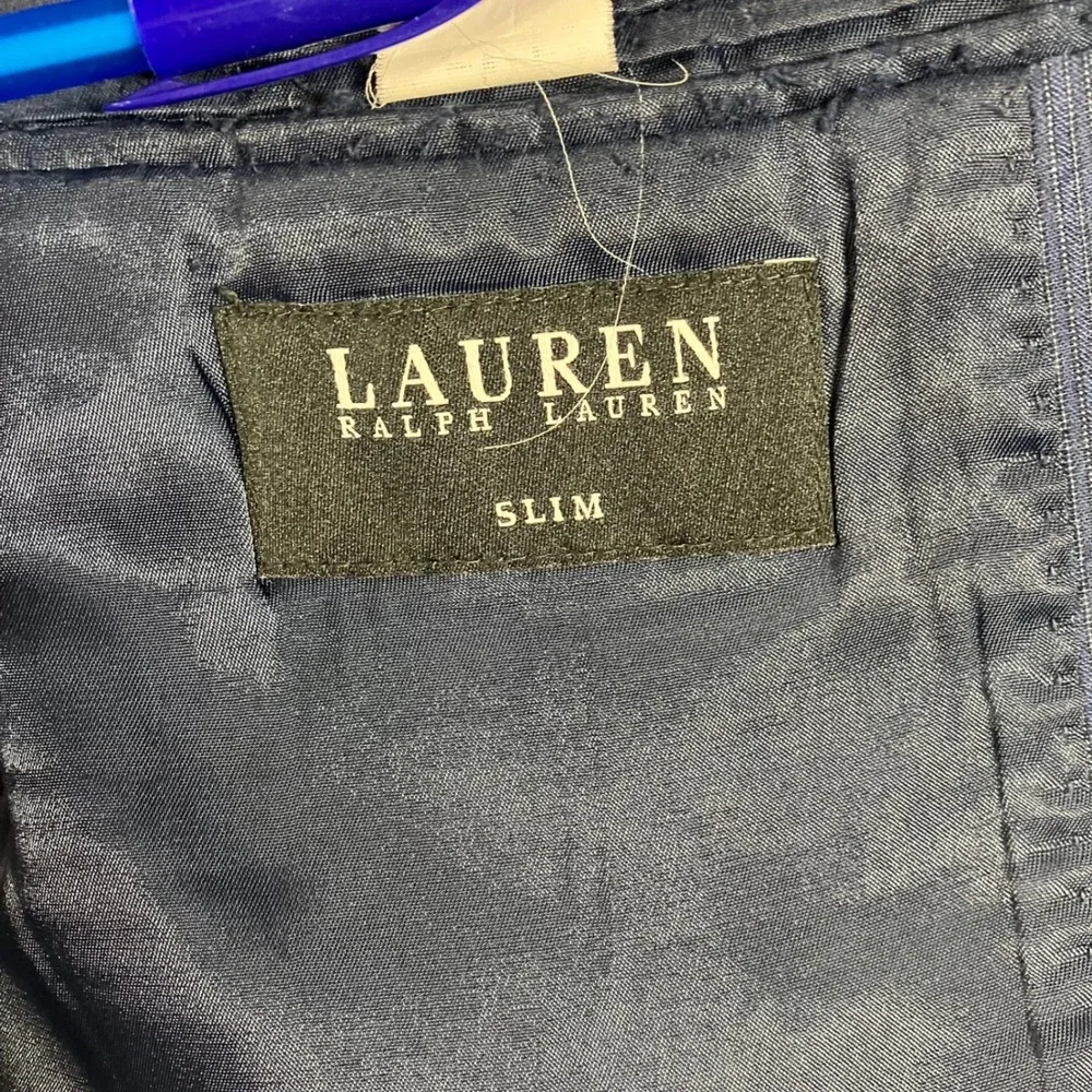 Ralph‎ Lauren Black Label Blazer Sport Coat Men 44 Slim Blue Textured 2 Button